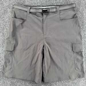 Orvis Mens Gray Stretch Cargo Hiking Shorts 36 (38) Nylon Spandex Belted Utility